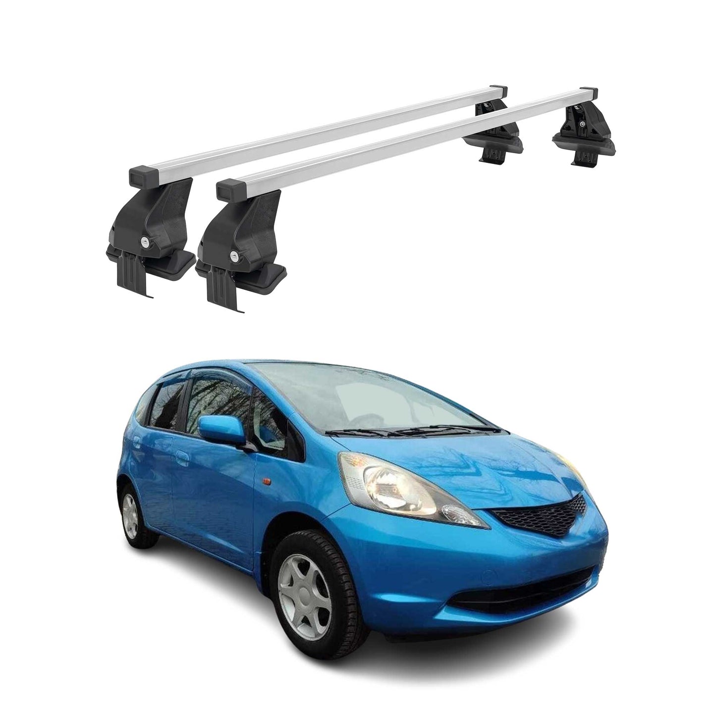 2007-2013 Honda Fit Roof Rack Cross Bars Silver
