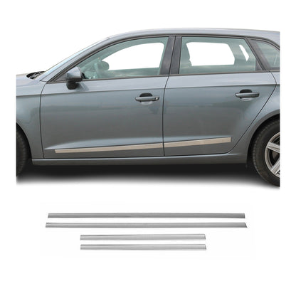 Chrome Side Door Streamer Guard Stainless Steel Silver 4 Pc Stainless