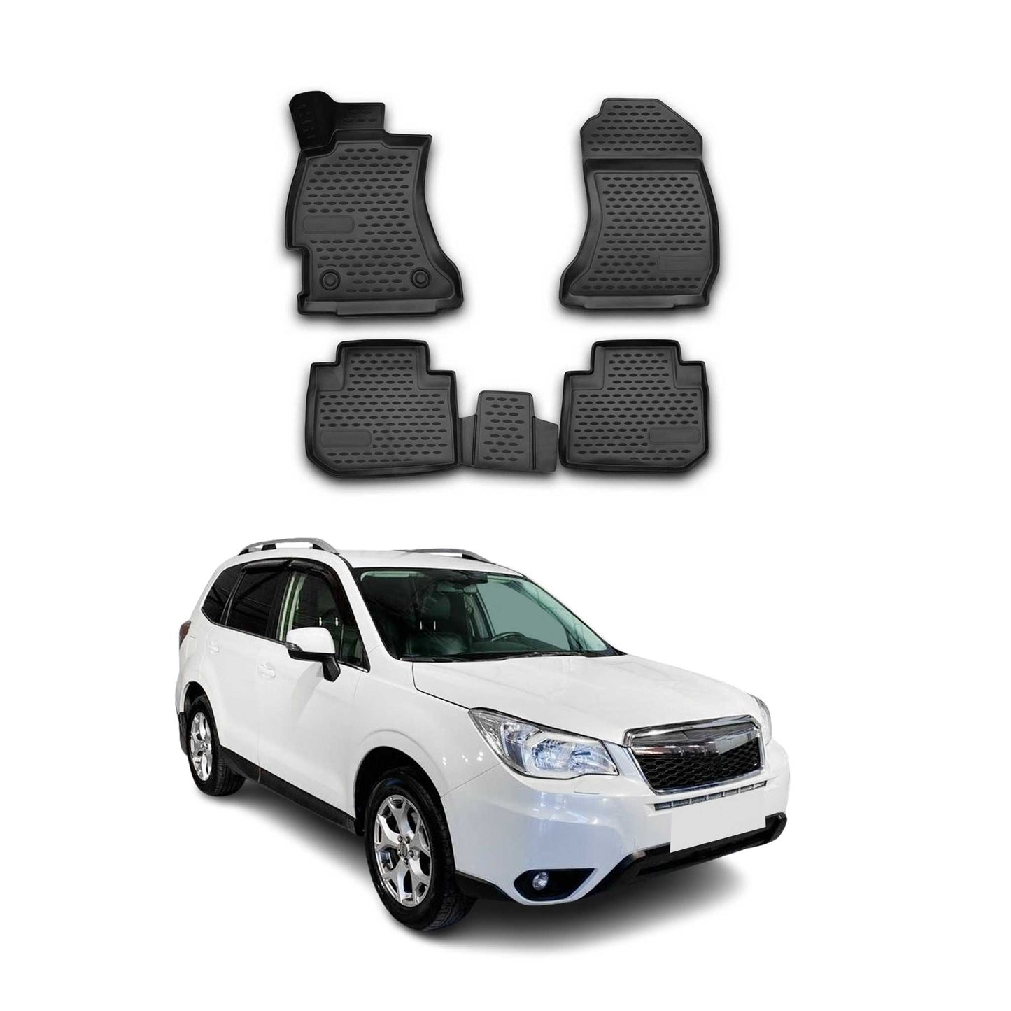 2014-2018 Subaru Forester IV Floor Mats Liners Full Set All Weather Black
