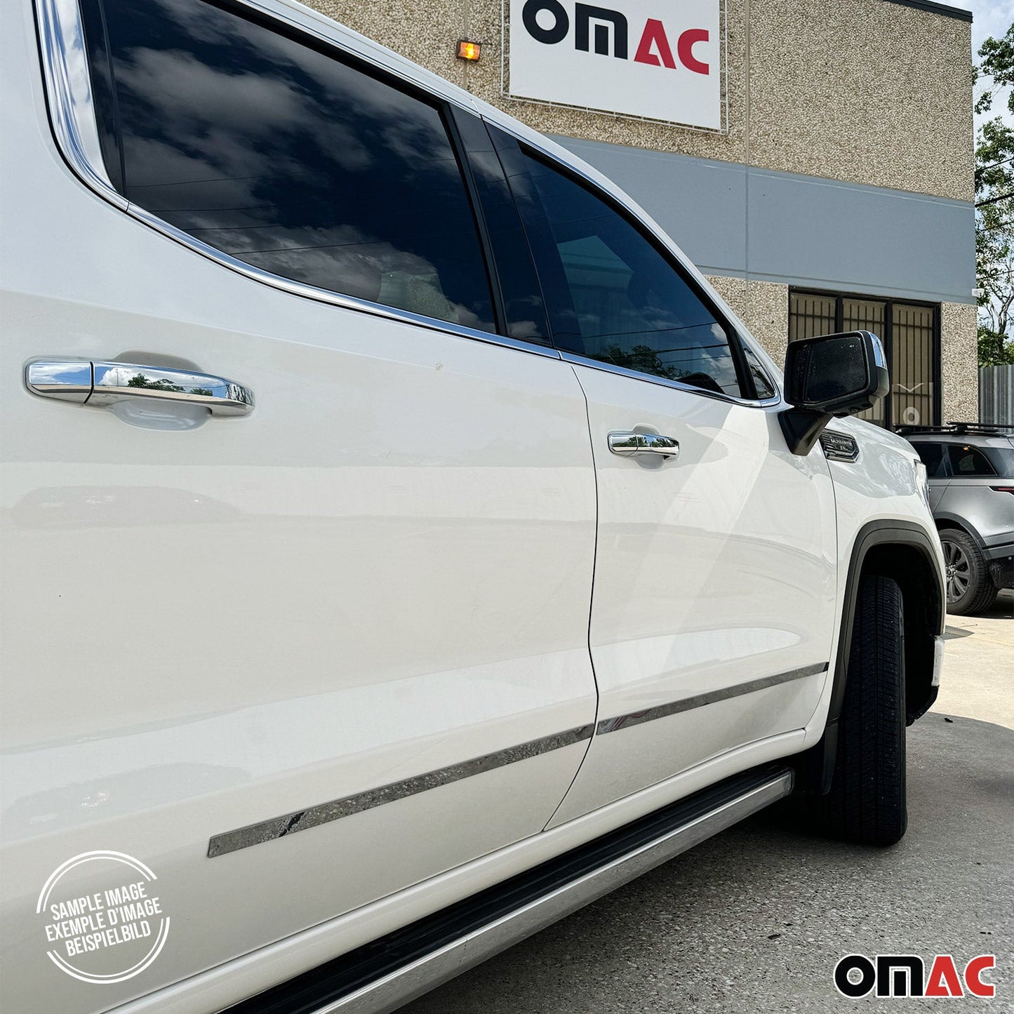 2014-2019 GMC Sierra Crew Cab 1500/2500/3500 Side Door Molding Trim Stainless Steel Silver 4x