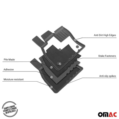 2019-2025 Toyota RAV4 Floor Mats Liners Full Set All Weather Black