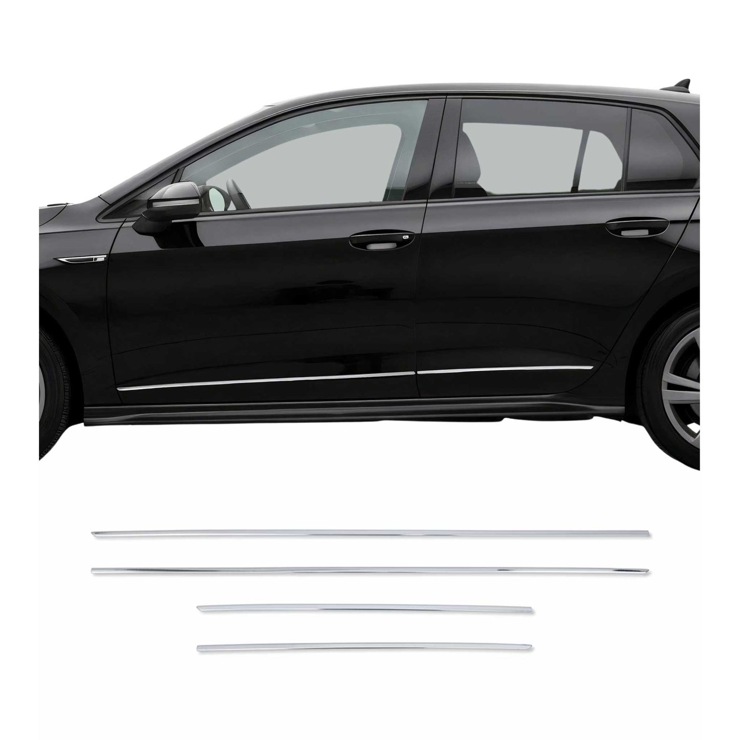 2022-2024 VW Golf R/ GTI Car Side Door Streamer Guard Trim Stainless Steel 4x