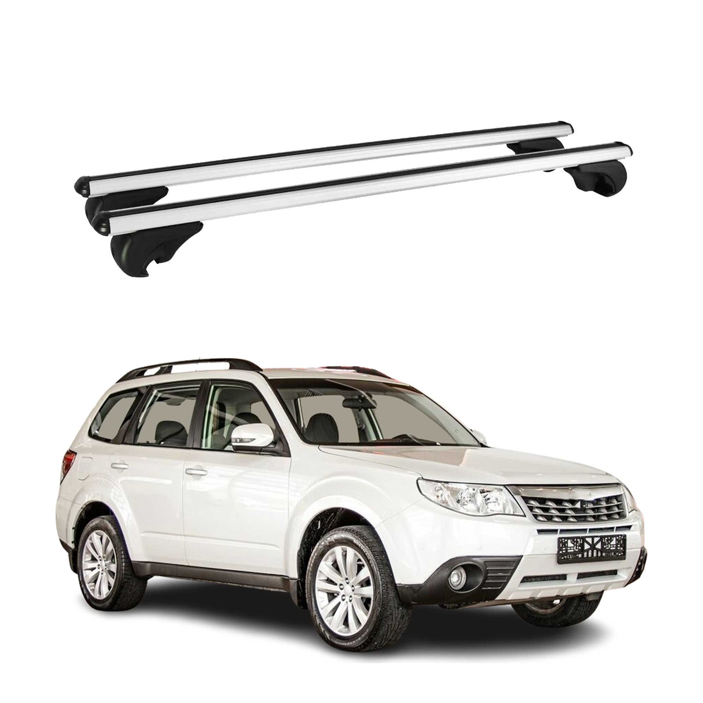 2009-2013 Subaru Forester III Roof Rack Cross Bars Silver
