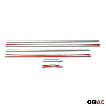 Window Molding Trim Set Streamer for Ford Fiesta 2011-2019 Stainless Steel 16Pcs