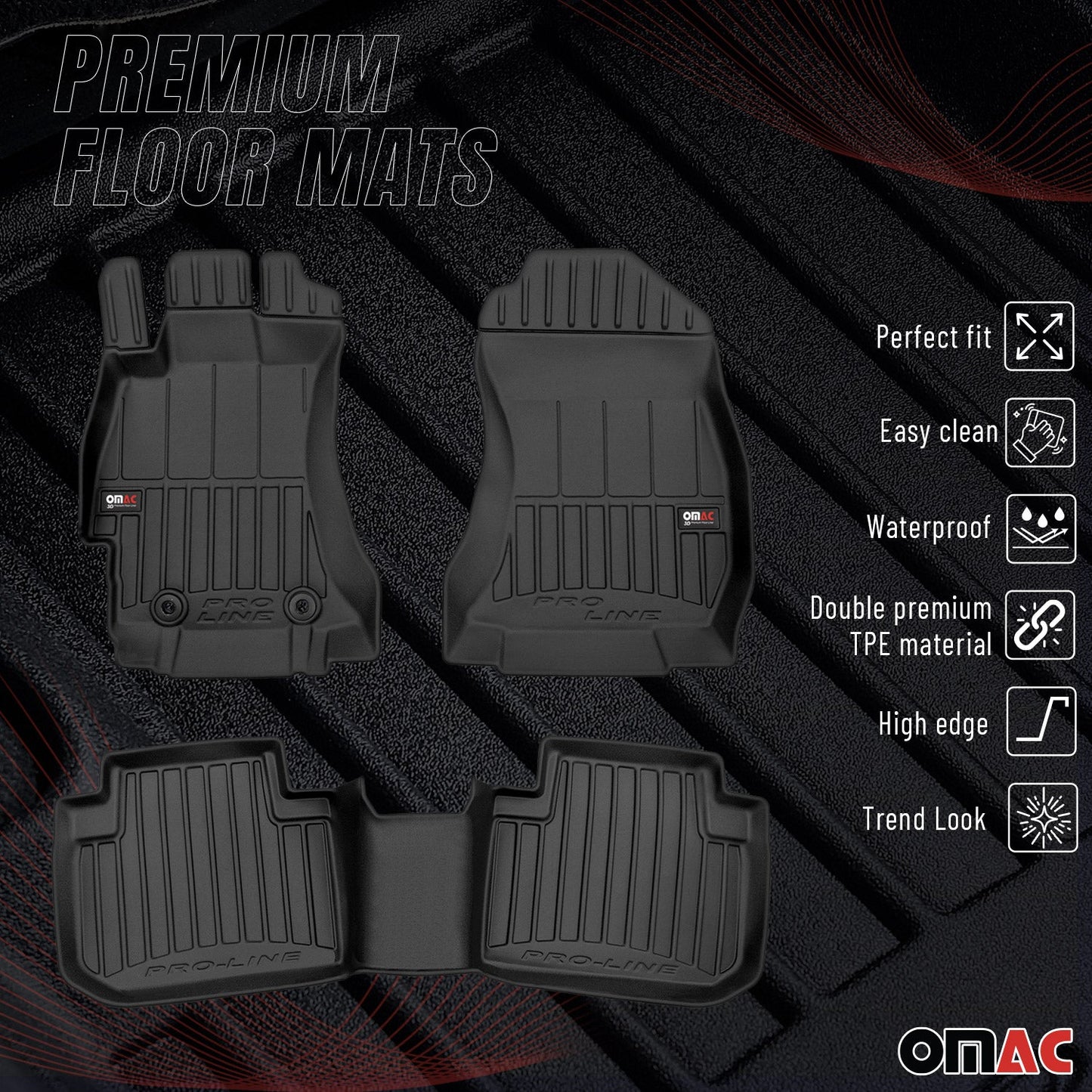 2014-2018 Subaru Forester IV Premium Floor Mats Liners Full Set All Weather Heavy Duty