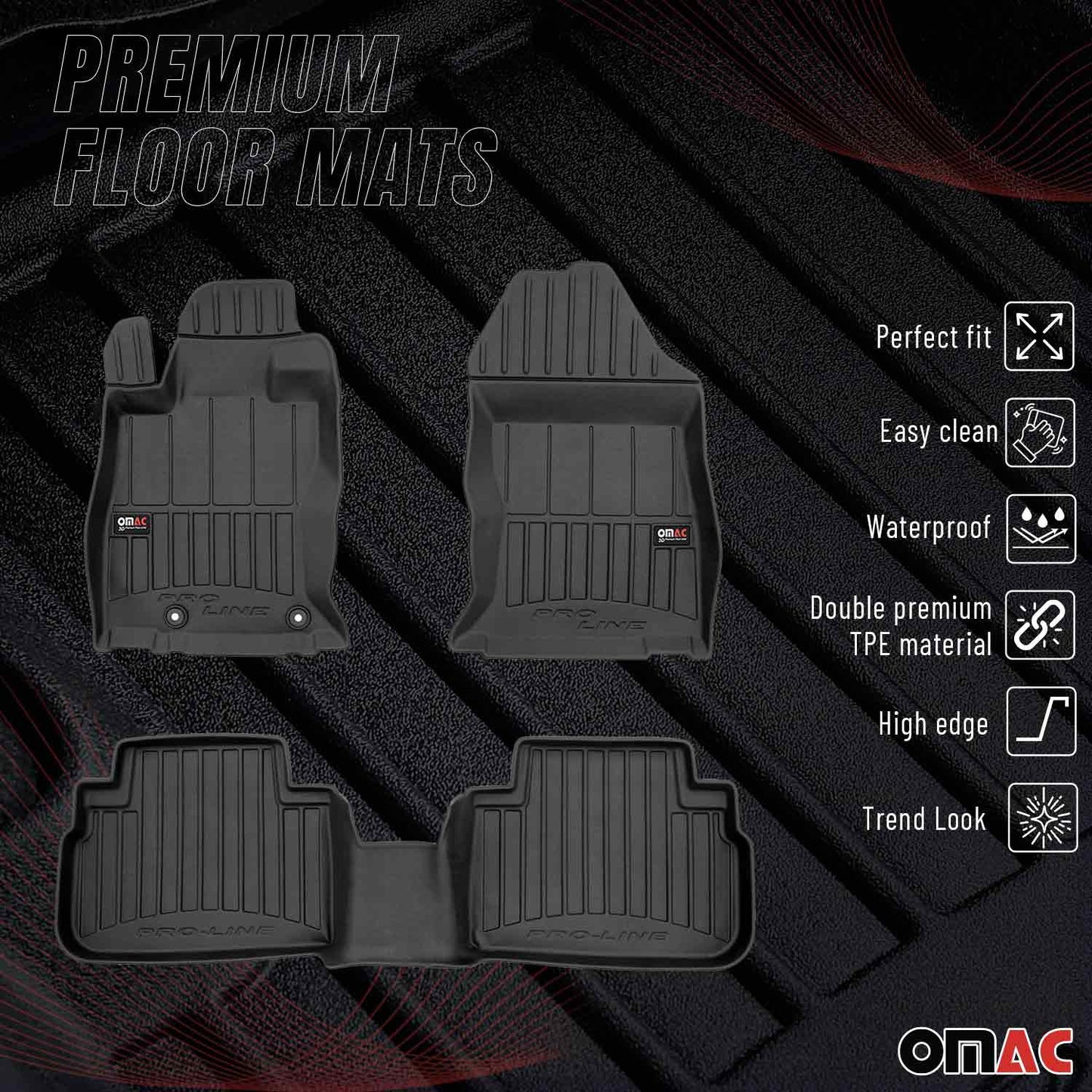 2019-2025 Subaru Forester V Premium Floor Mats Liners Full Set All Weather Heavy Duty
