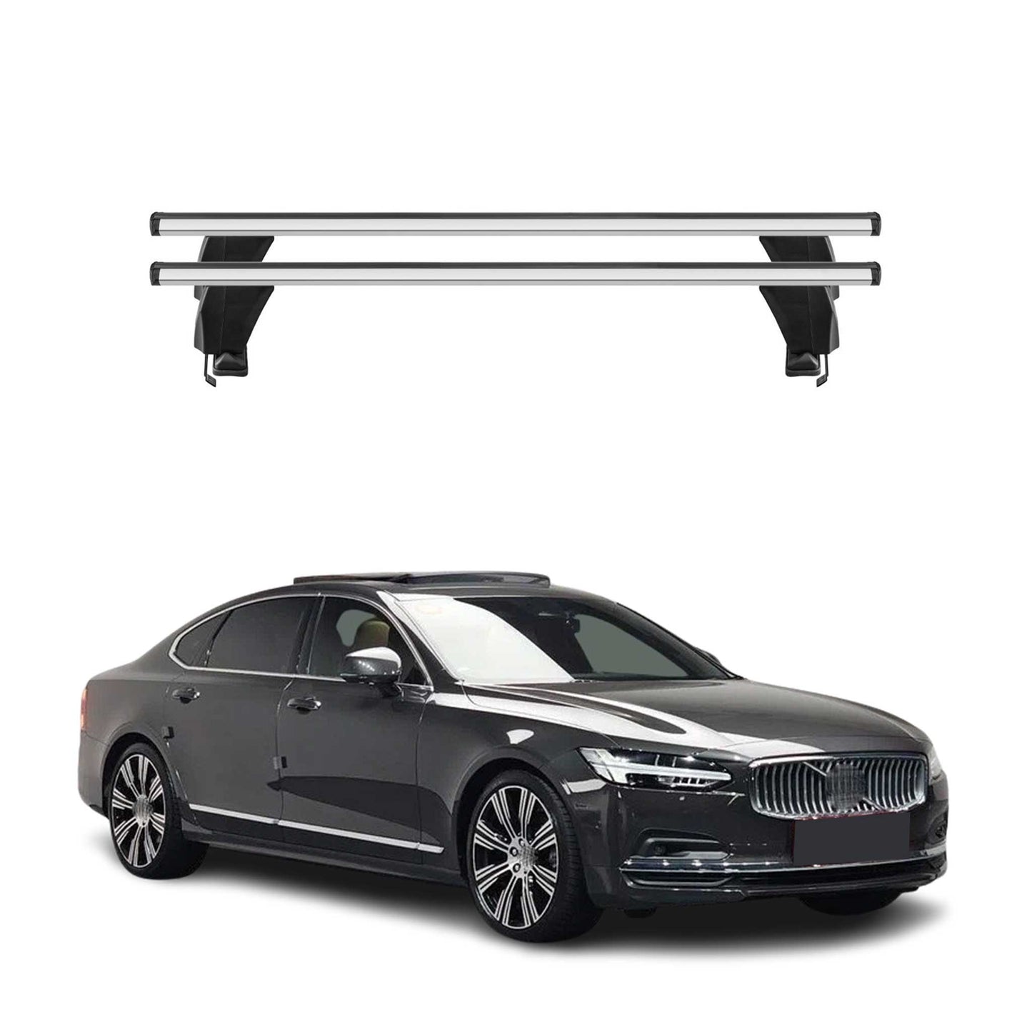 2017-2024 Volvo S90 Roof Rack Cross Bars Silver