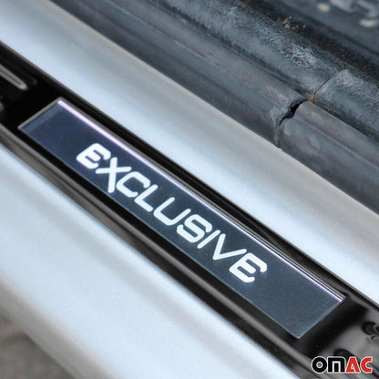 Toyota Door Sill Scuff Plate Illuminated Exclusive Stainless Steel Dark 4 Pcs