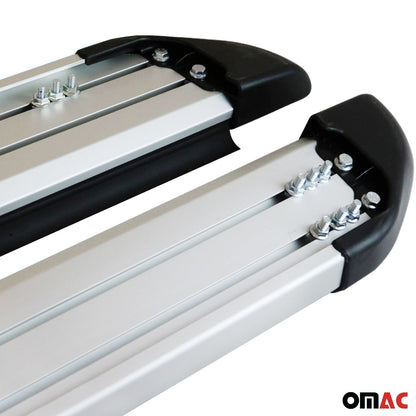 2014-2020 Fiat 500L Running Boards Side Steps Silver & Black