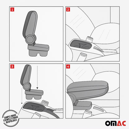 2012-2014 Ford Focus Black Center Console Armrest Plastic PU Leather 1Pc