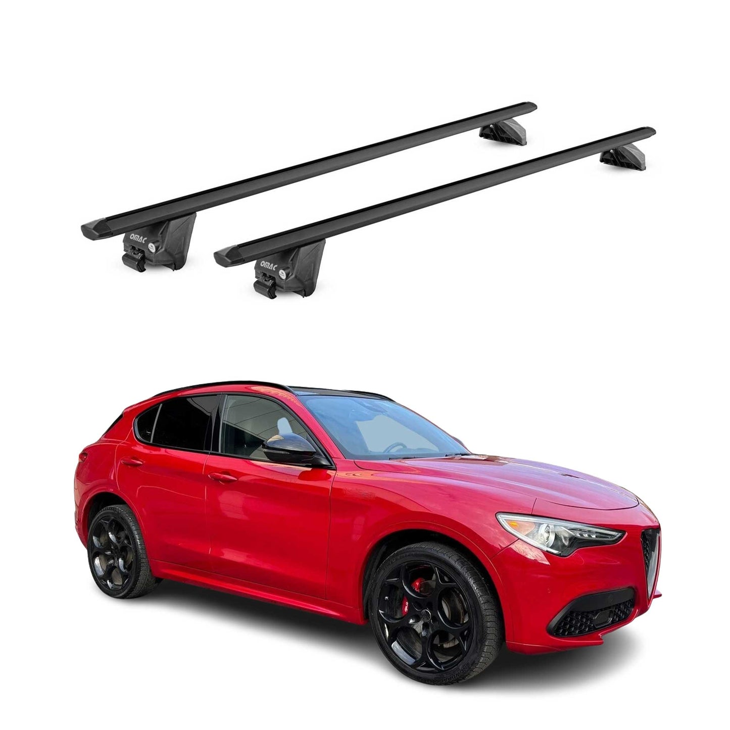 2018-2026 Alfa Romeo Stelvio Roof Rack Cross Bars Black