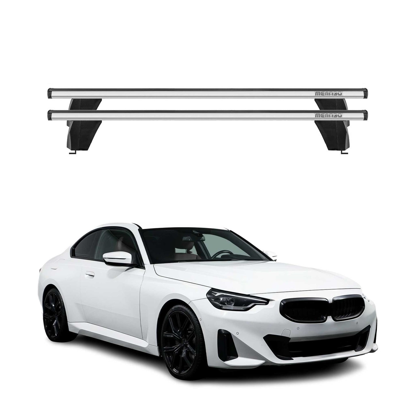 2022-2026 BMW 2 Series G42 Coupe G87 Roof Rack Cross Bars Silver
