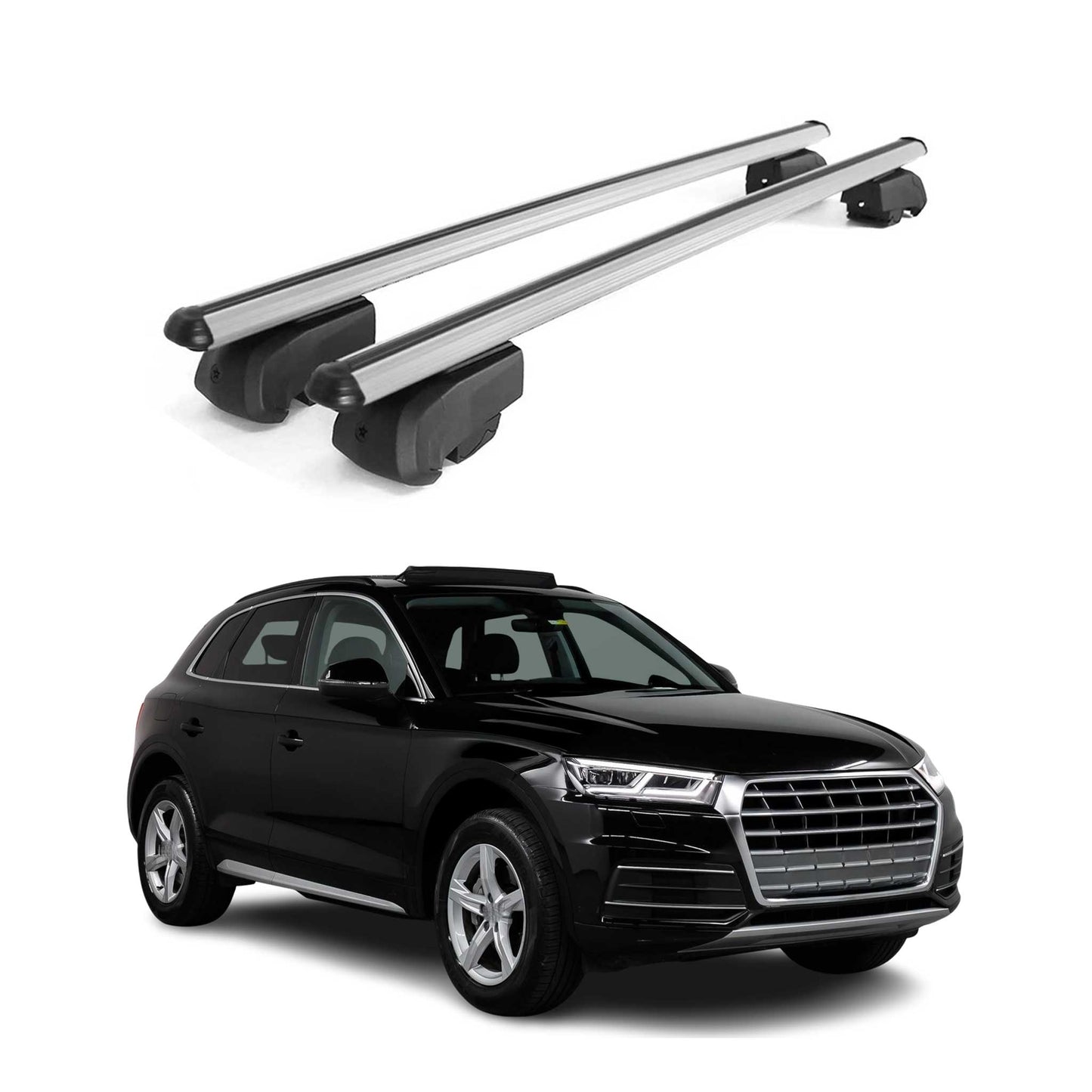 2018-2025 Audi Q5 SQ5 2.gen Roof Rack Cross Bars Silver Luggage Carrier 2 Pcs