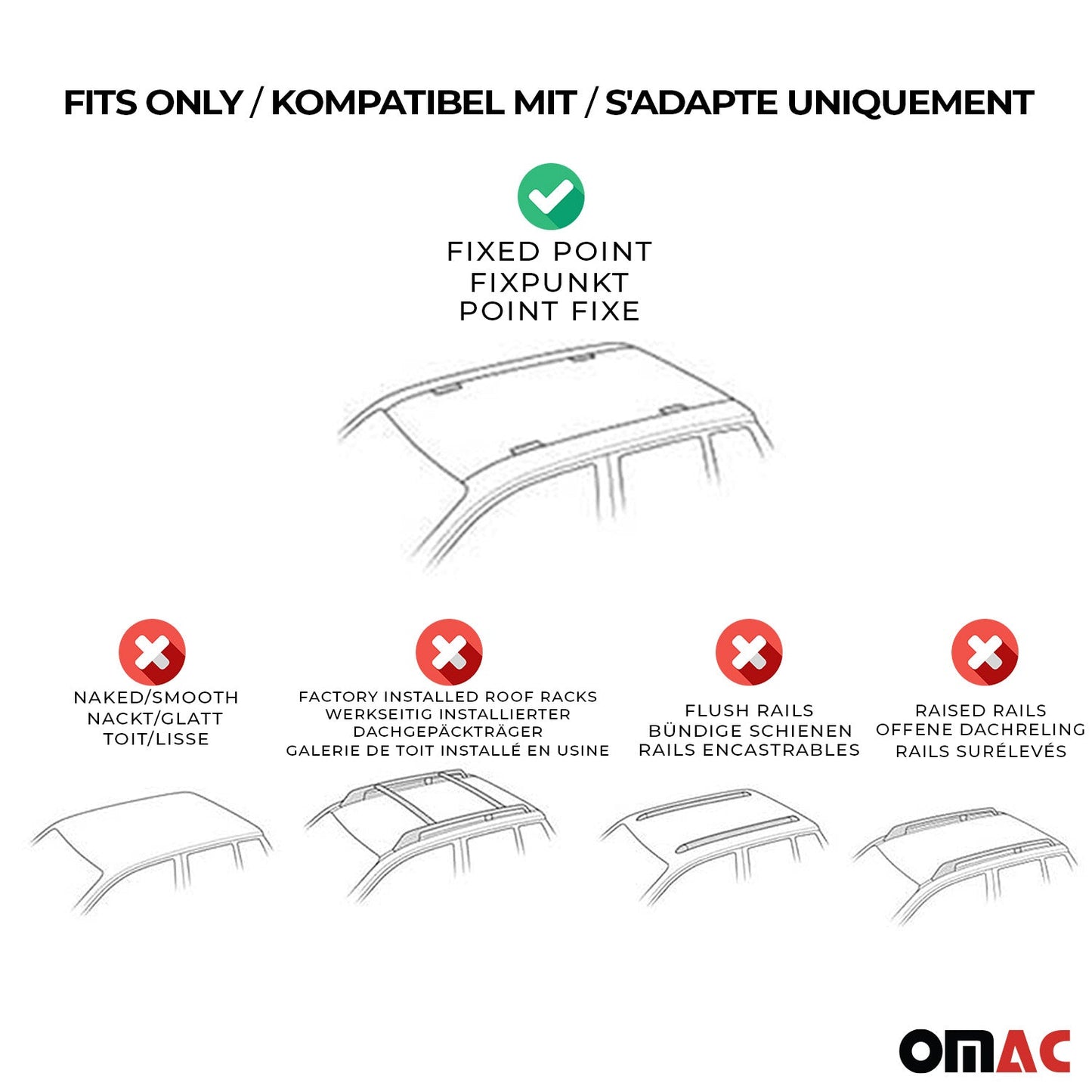 2015-2021 Mercedes C Class W205 Sedan OE Style Roof Racks Cross Bars Black
