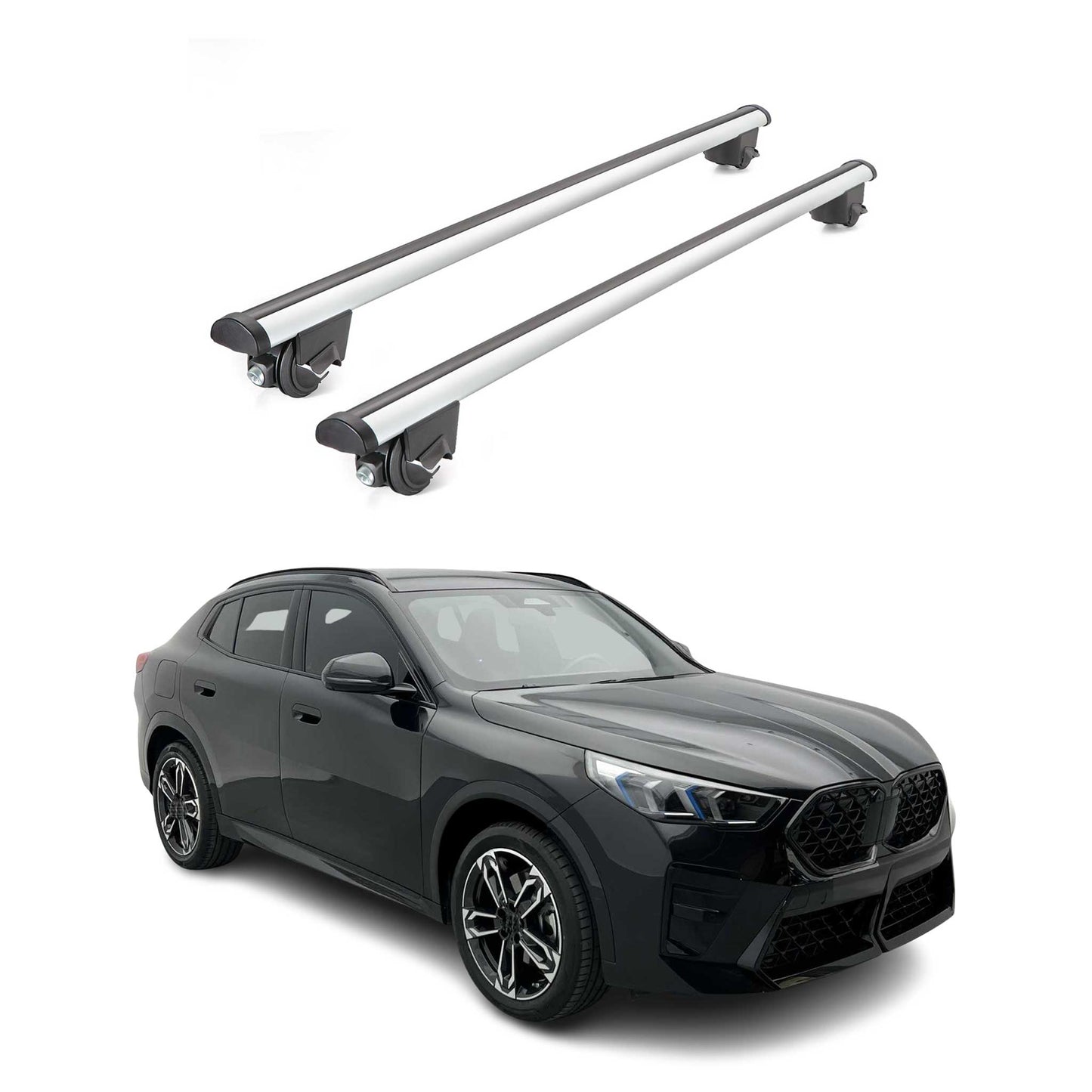 2024-2026 BMW X2 U10 Roof Rack Cross Bars Luggage 220 Lbs Gray 2 Pcs