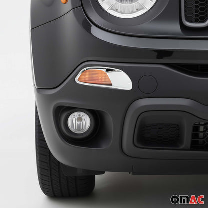 2015-2018 Jeep Renegade Headlight Trim Bottom Chrome ABS 2Pcs