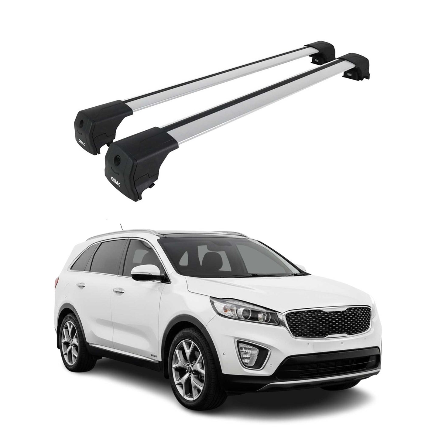 2016-2020 Kia Sorento Roof Rack Cross Bars Silver
