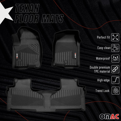 2021-2026 GMC Yukon XL Premium Floor Mats Liners Black