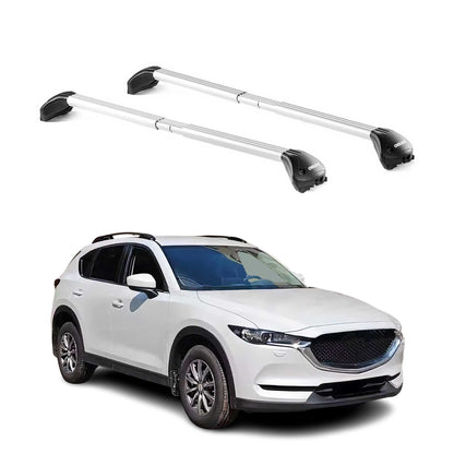 2017-2025 Mazda CX-5 2.gen Roof Rack Cross Bars Silver Luggage Carrier 2 Pcs