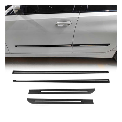 Kia Side Door Molding Trim Skirt Garnish Stainless Steel Silver 4 Pcs