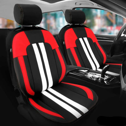 Pontiac Front Car Seat Covers Protector Black White Breathable Cotton