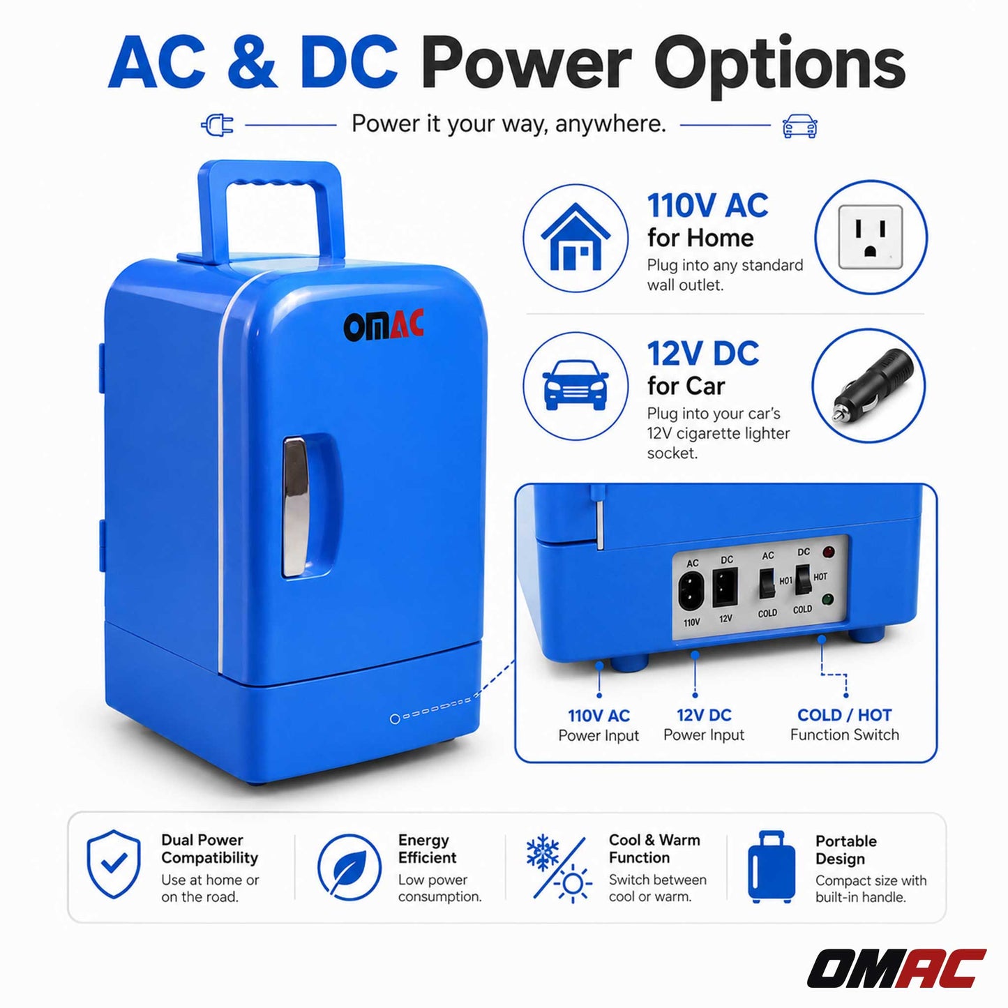 4L Portable Cooler and Warmer Car Refrigerator Outdoor 12V Mini Camping Fridge