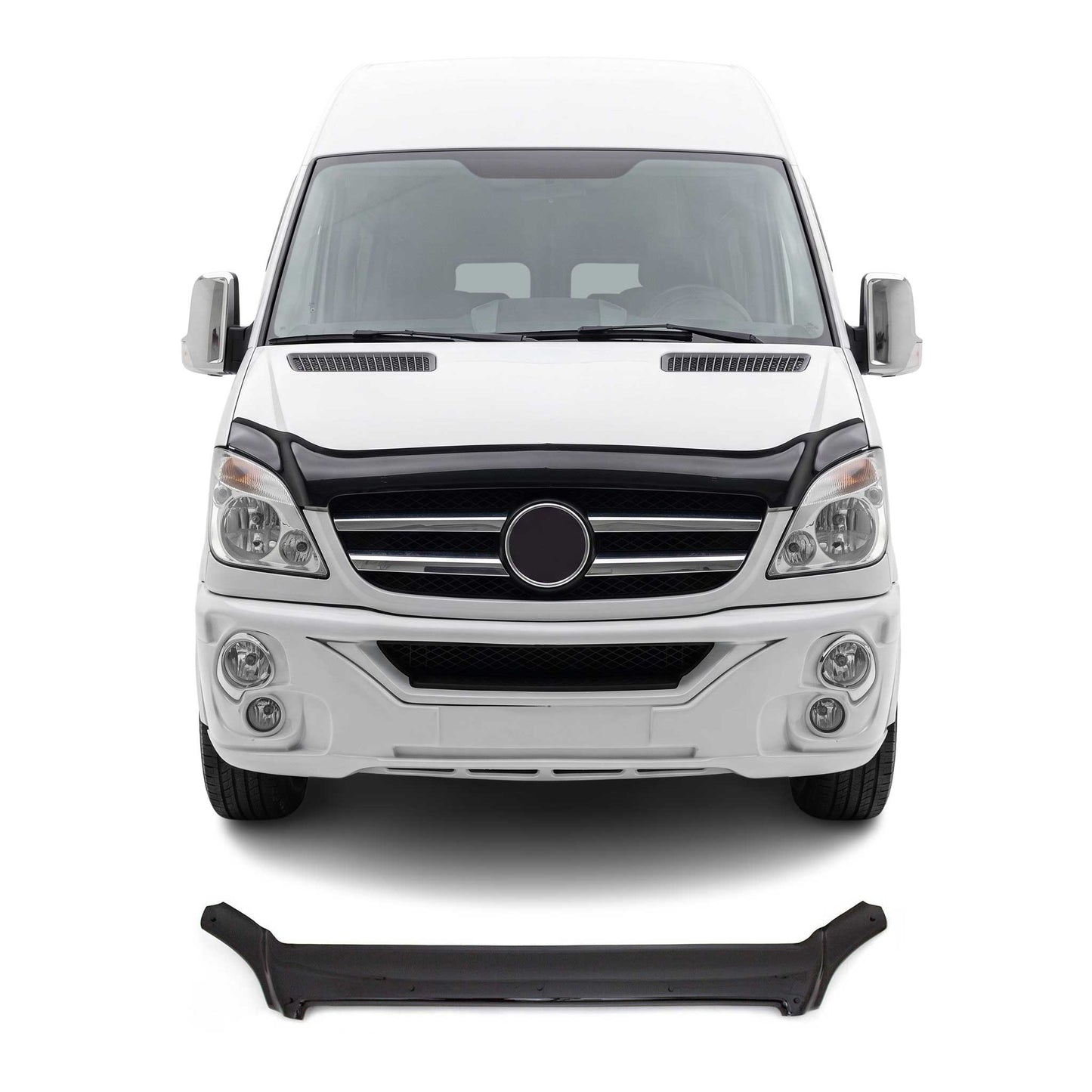 2006-2013 Mercedes Sprinter W906 Front Bug Shield Hood Deflector 1 Pc Smoke