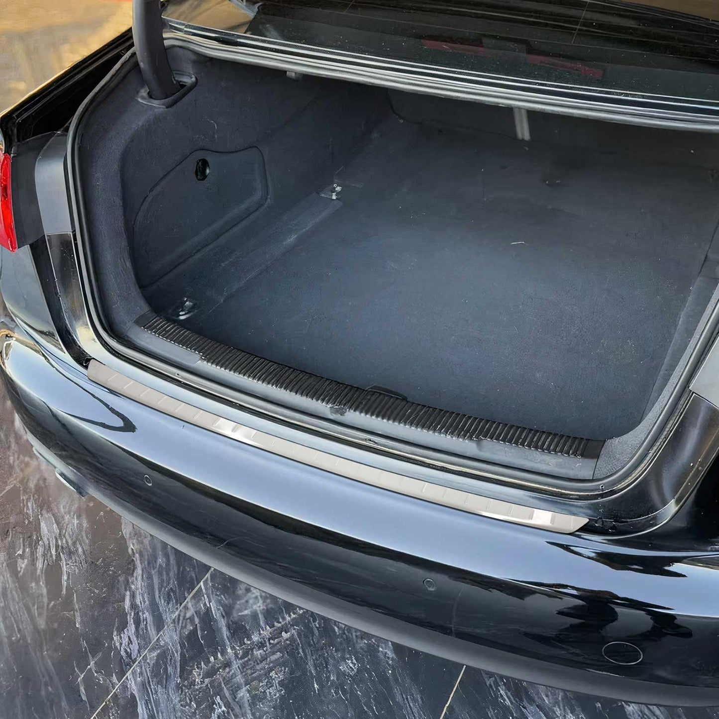 2012-2018 Audi A6 S6 Sedan Rear Bumper Sill Cover Protector Brushed Stainless Steel