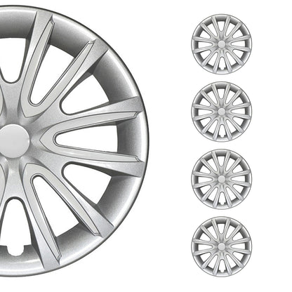Bicolo Hub Caps Wheel Cover 15" Gray & White Full Set 4 pcs.
