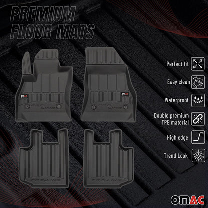 2014-2020 Fiat 500L Premium Floor Mats Liners Full Set All Weather Heavy Duty