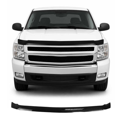 2007-2013 Chevrolet Silverado 1500 Front Bug Shield Hood Deflector 1 Pc Smoke Stick Install