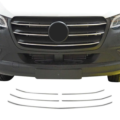 2019-2026 Mercedes Sprinter W907 910 Front Bumper Grill Trim Brushed Stainless Steel