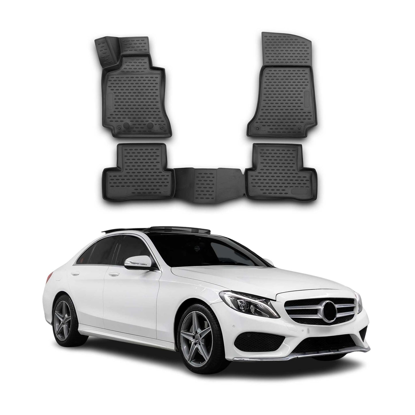 2022-2026 Mercedes C Class W206 Wagon Floor Mats Liners Full Set All Weather Black