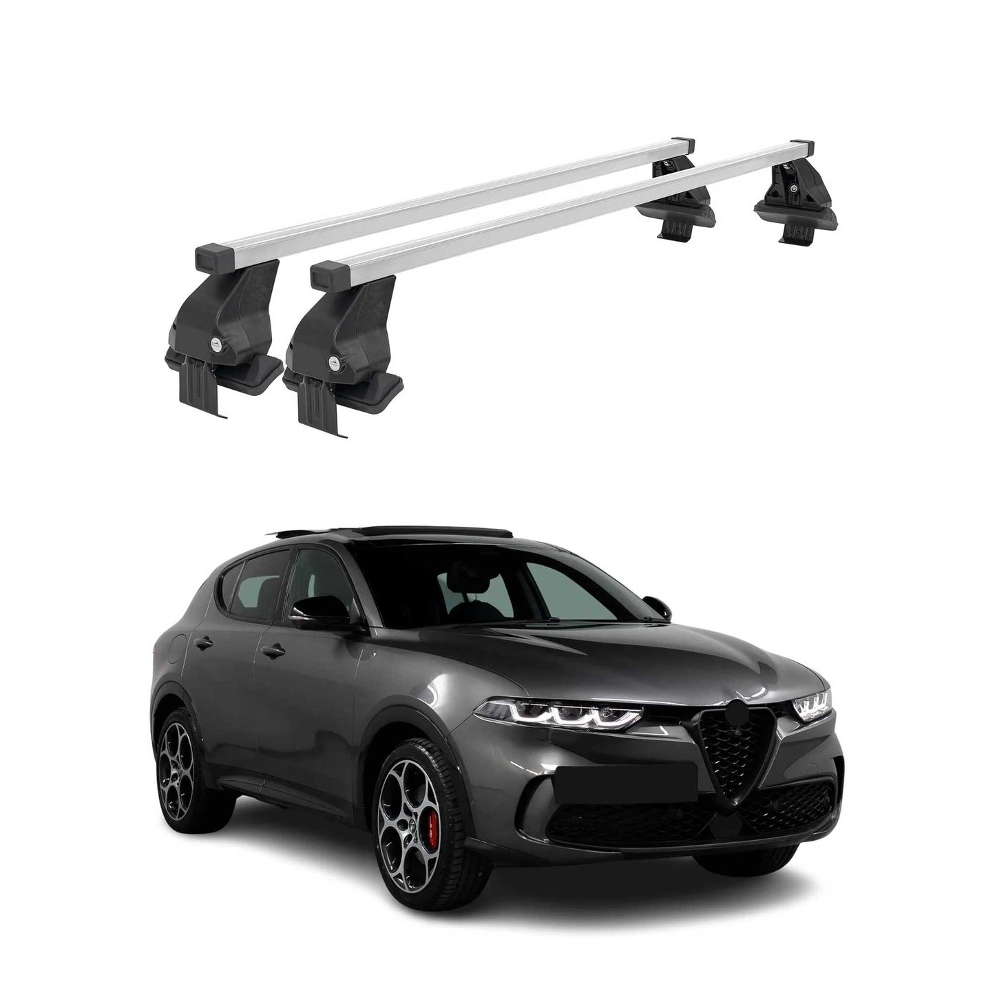2023-2026 Alfa Romeo Tonale Roof Rack Cross Bars Silver