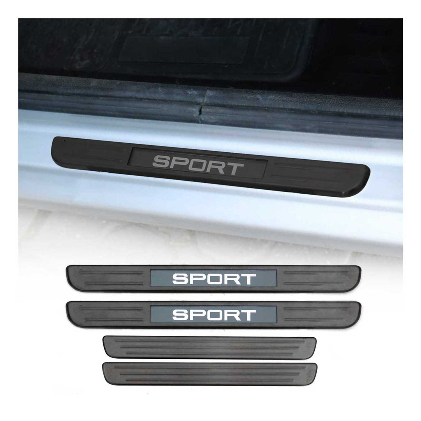 Toyota Door Sill Scuff Plate Illuminated Brushed Stainless Steel Brushed Dark 4Pcs