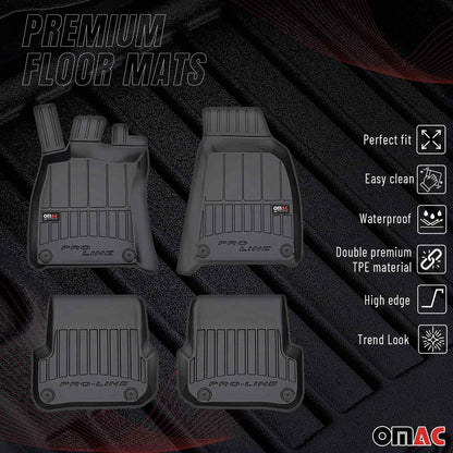 2005-2007 Audi A6 Sedan Pre-Facelift Premium Floor Mats Liners Full Set All Weather Heavy Duty