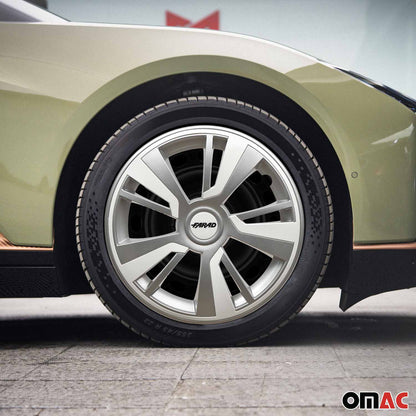 Twintone Hub Caps Wheel Cover 15" Grey & White Insert Full Set 4 pcs.