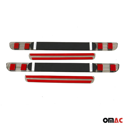 Fiat 500L 500X Door Sill Scuff Plate Illuminated Sport Stainless Steel Silver 4 Pcs