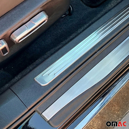 2018-2024 VW Tiguan Door Sill Scuff Plate Scratch Protector Stainless Steel Silver 4x