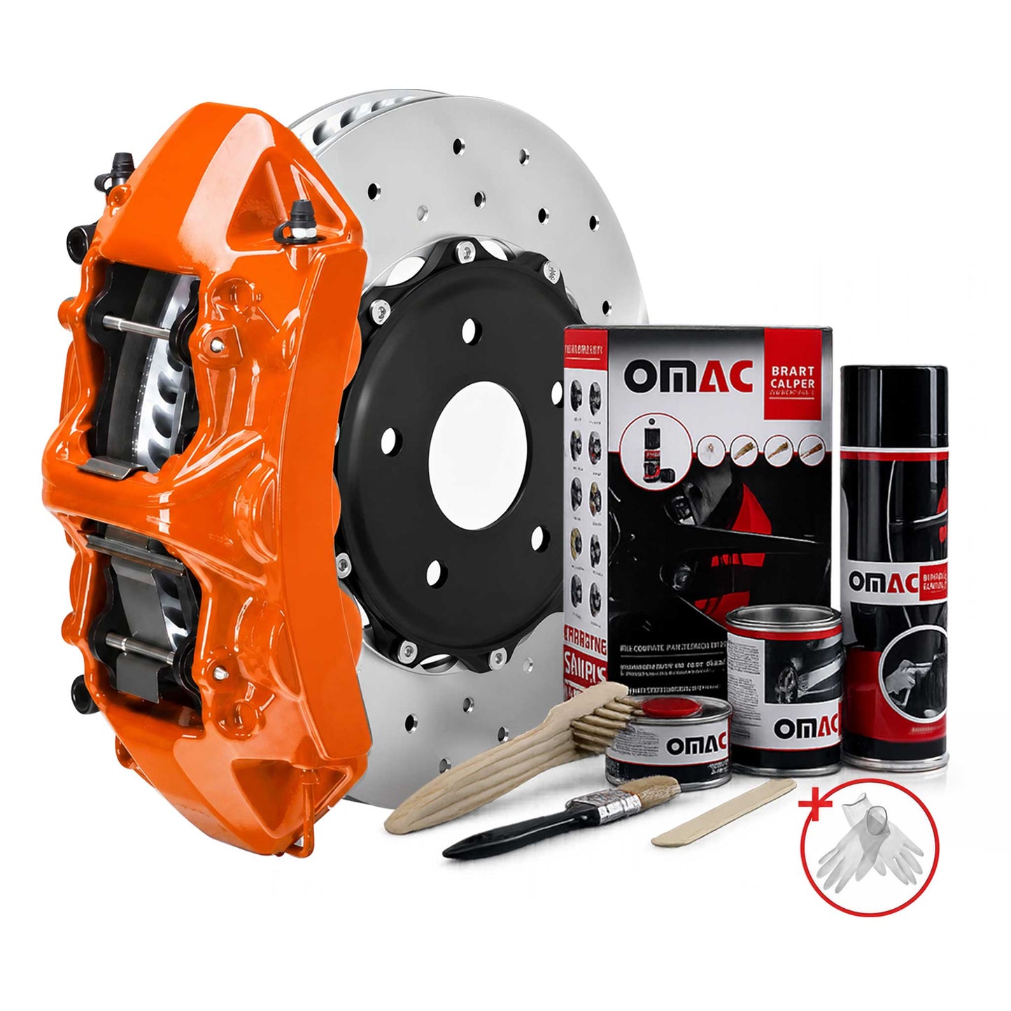 OMAC Brake Caliper Epoxy Based Car Paint Kit Arizona Orange Glossy High-Temp