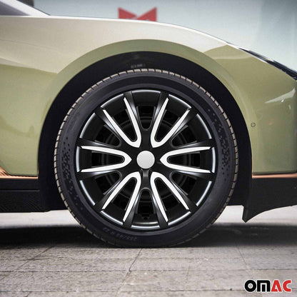 Bicolo Hub Caps Wheel Cover 16" Black & White Full Set 4 pcs.