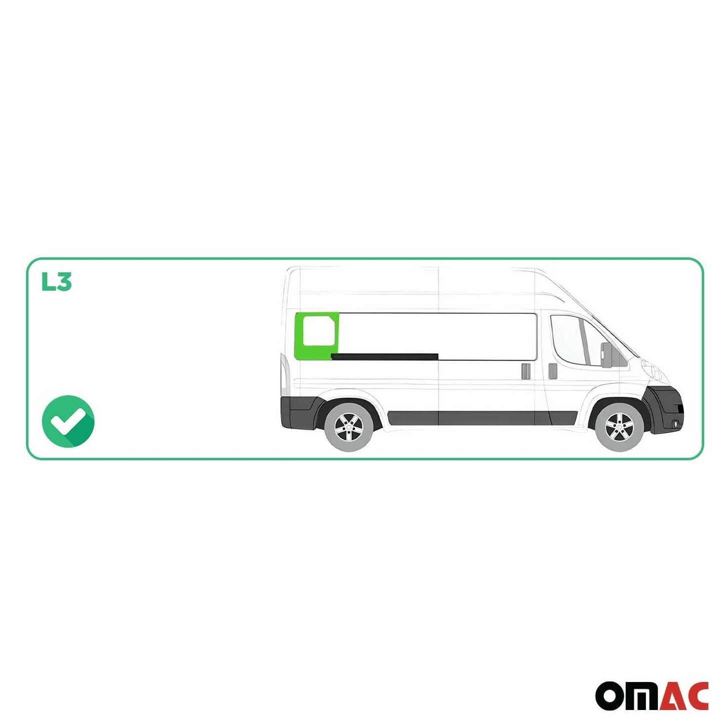 2014-2026 RAM ProMaster Window Glass Fit Kit Rear Right Side Sliding Door L3