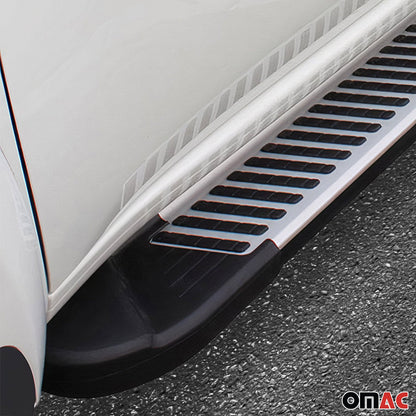 2016-2021 Hyundai Tucson Running Boards Side Steps Silver & Black