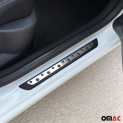 Nissan Kicks Door Sill Scuff Plate Scratch Protector Stainless Steel Silver 4 Pcs