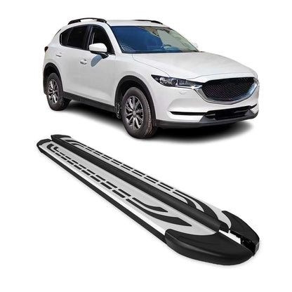 2017-2025 Mazda CX-5 2.gen Running Boards Side Steps Silver & Black