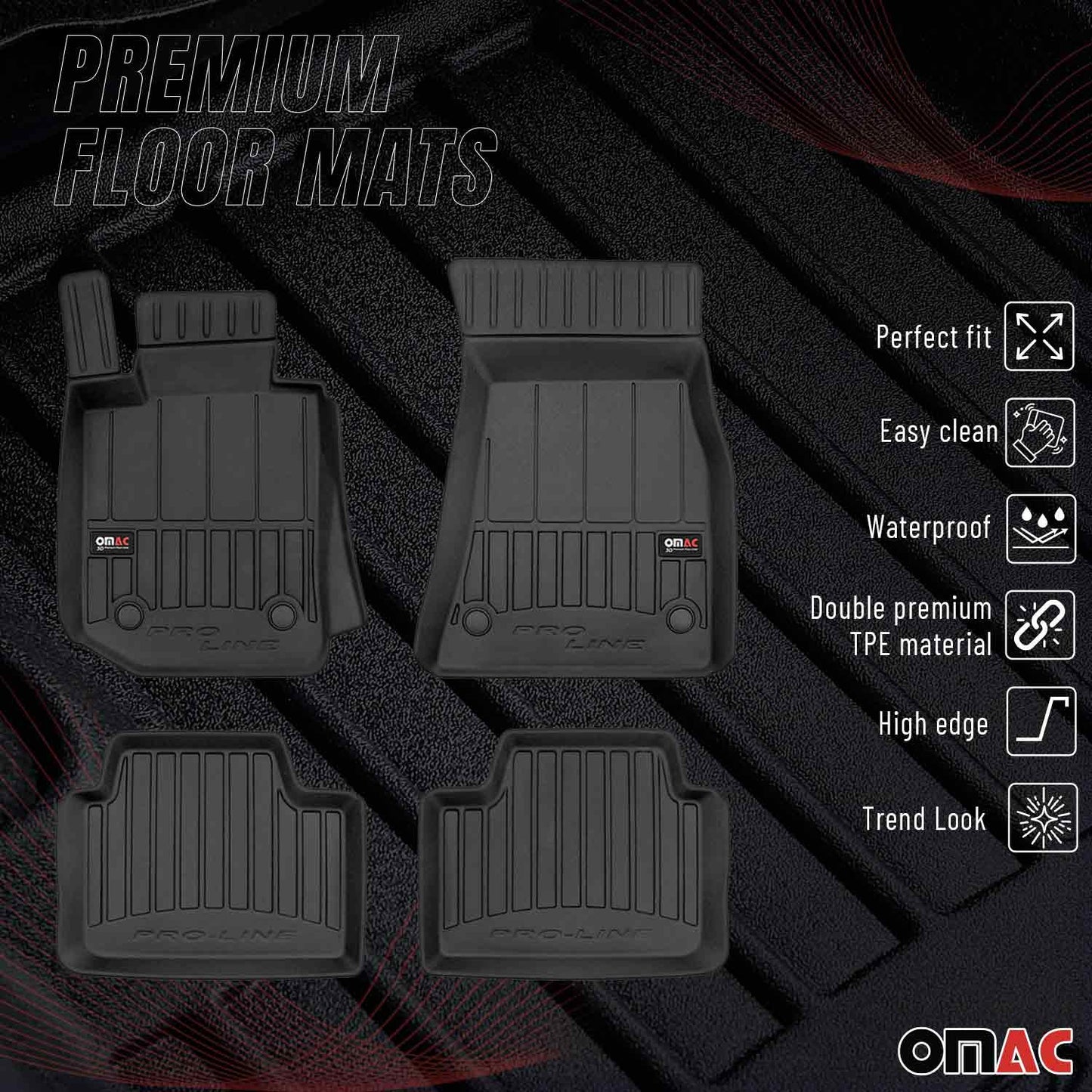 2019-2026 BMW 3 Series G20 Sedan / G21 Touring Premium Floor Mats Liners Full Set All Weather Heavy Duty