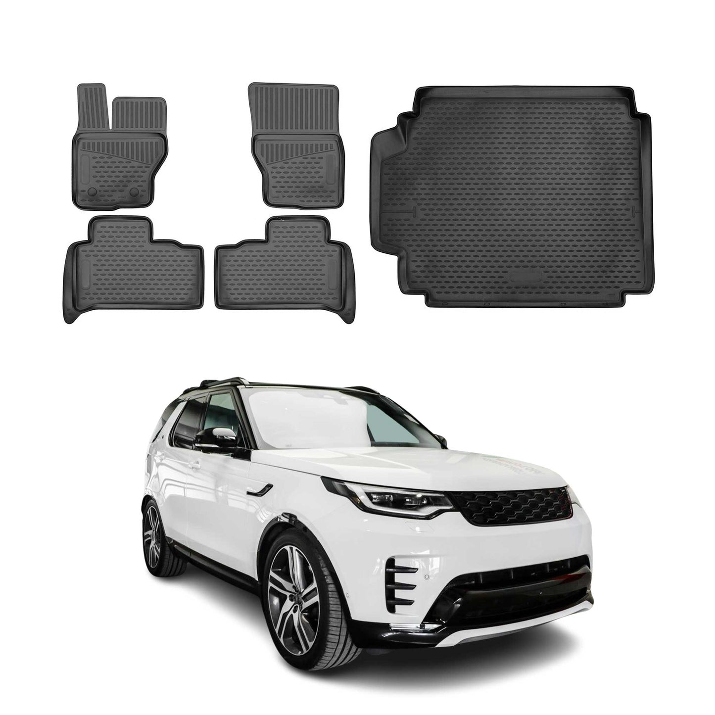 2017-2026 Land Rover Discovery 7 Seats Floor Mats & Cargo Liner Full Set Black