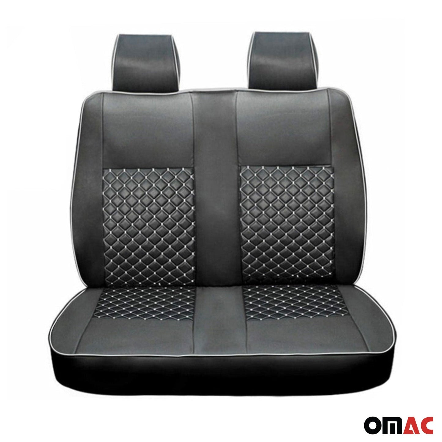 2015-2026 Ford Transit Leather Front Car Seat Covers Protector Black White