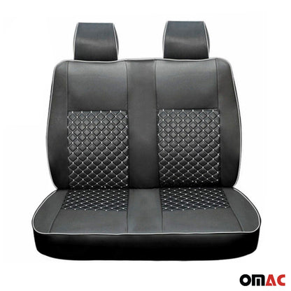 2015-2026 Ford Transit Leather Front Car Seat Covers Protector Black White
