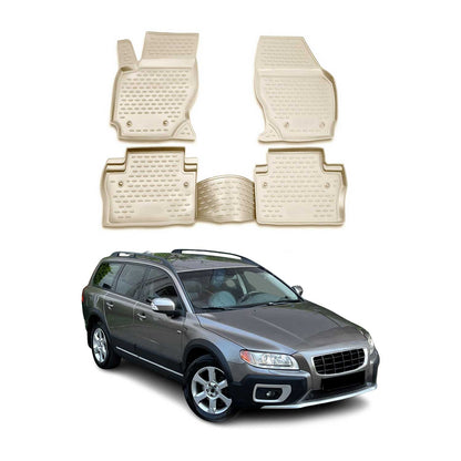 2008-2016 Volvo V70 Floor Mats Liners Full Set All Weather Beige